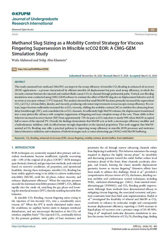 Figure from article: Methanol Slug Sizing as a...